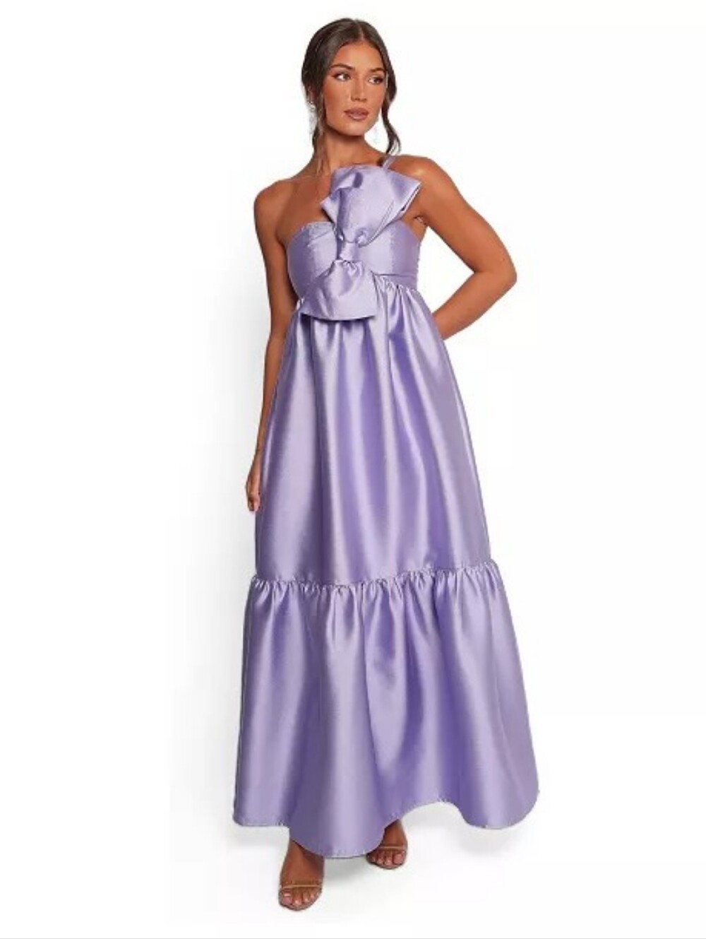 Petal and Pup NWT Women's Betina Bow Front Maxi Dress In Lilac Purple Size M